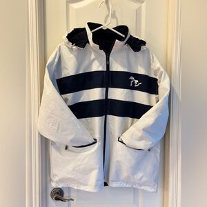 Men’s Reversible Jacket Crazy Apparel Medium Fleece Lined Hooded Zip Coat